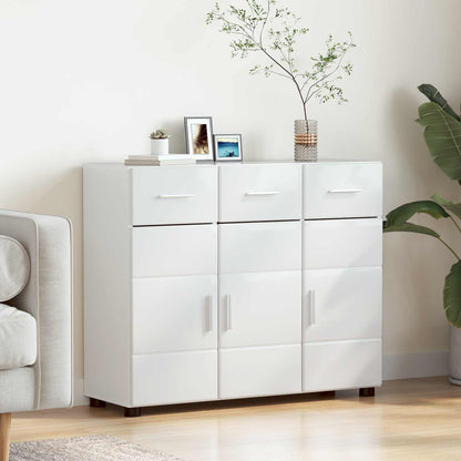 vidaXL Sideboard FLORIN 88.5 x 30.5 x 73 cm High Gloss White