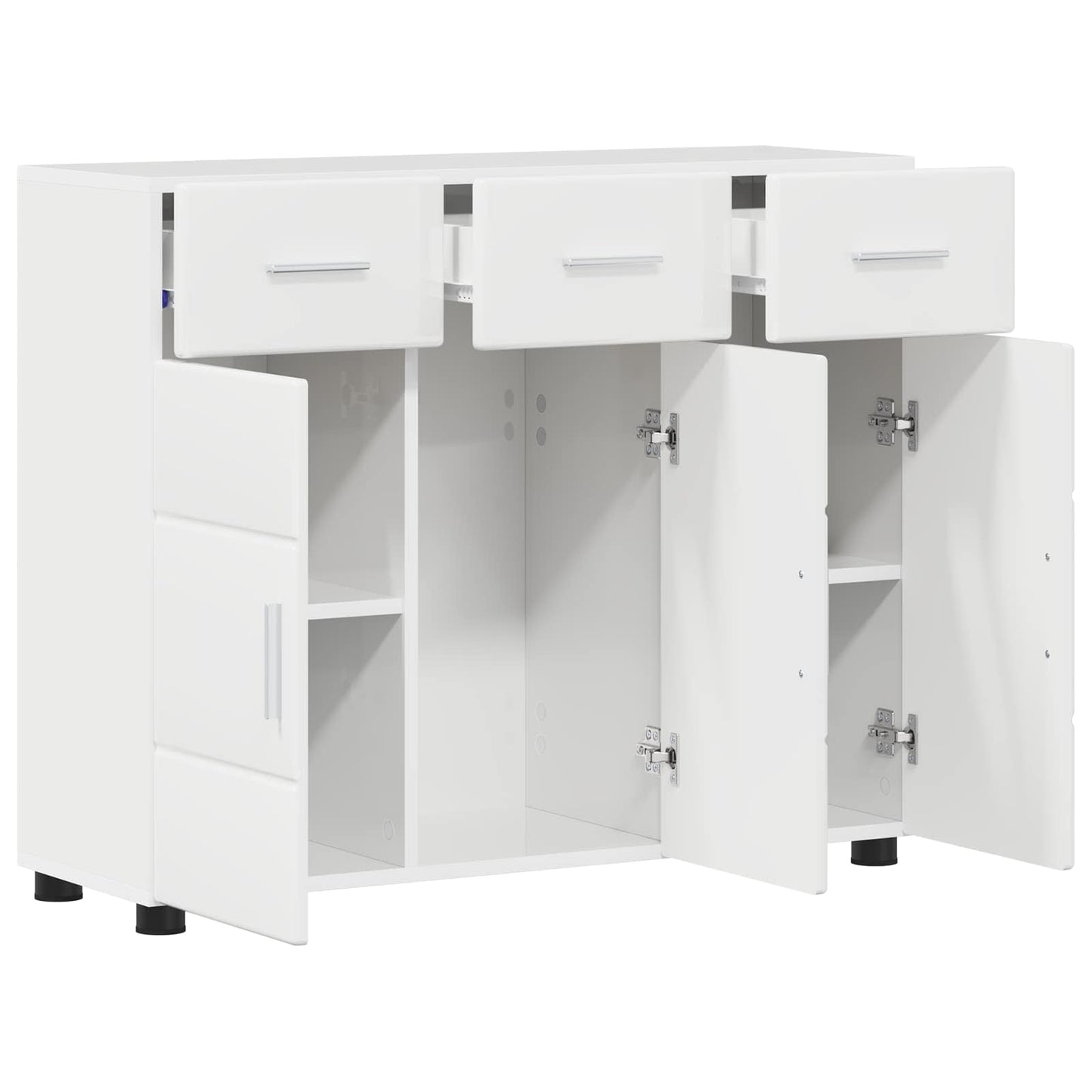 vidaXL Sideboard FLORIN 88.5 x 30.5 x 73 cm High Gloss White