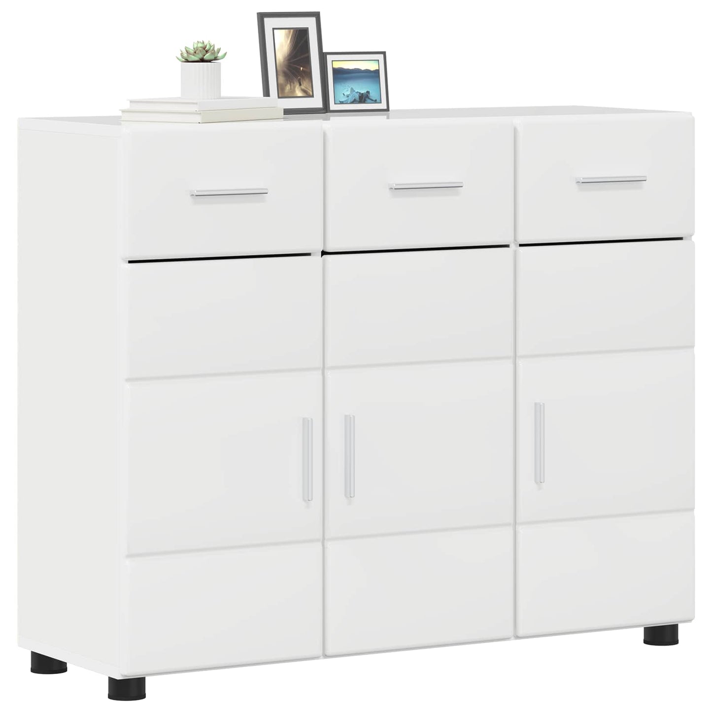 vidaXL Sideboard FLORIN 88.5 x 30.5 x 73 cm High Gloss White