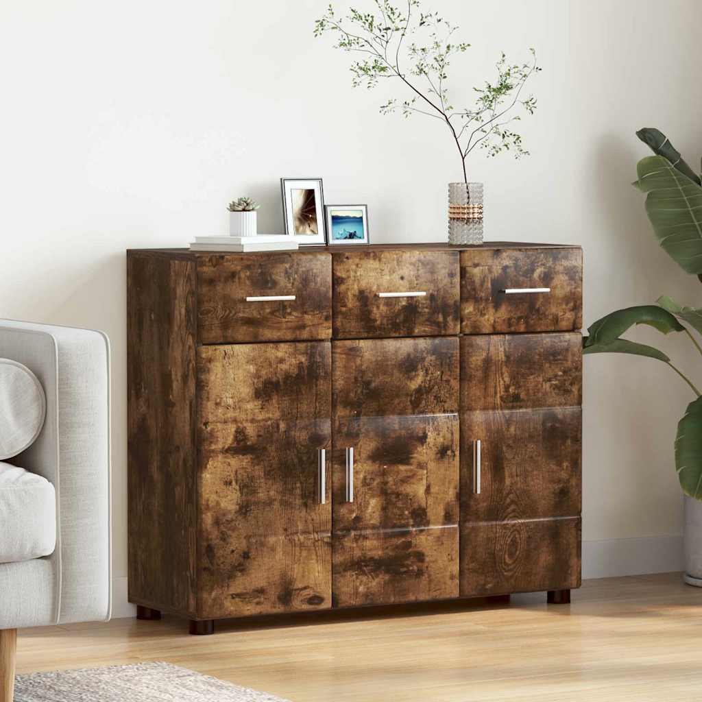 vidaXL Sideboard FLORIN 88.5 x 30.5 x 73 cm Smoked Oak Engineered Wood