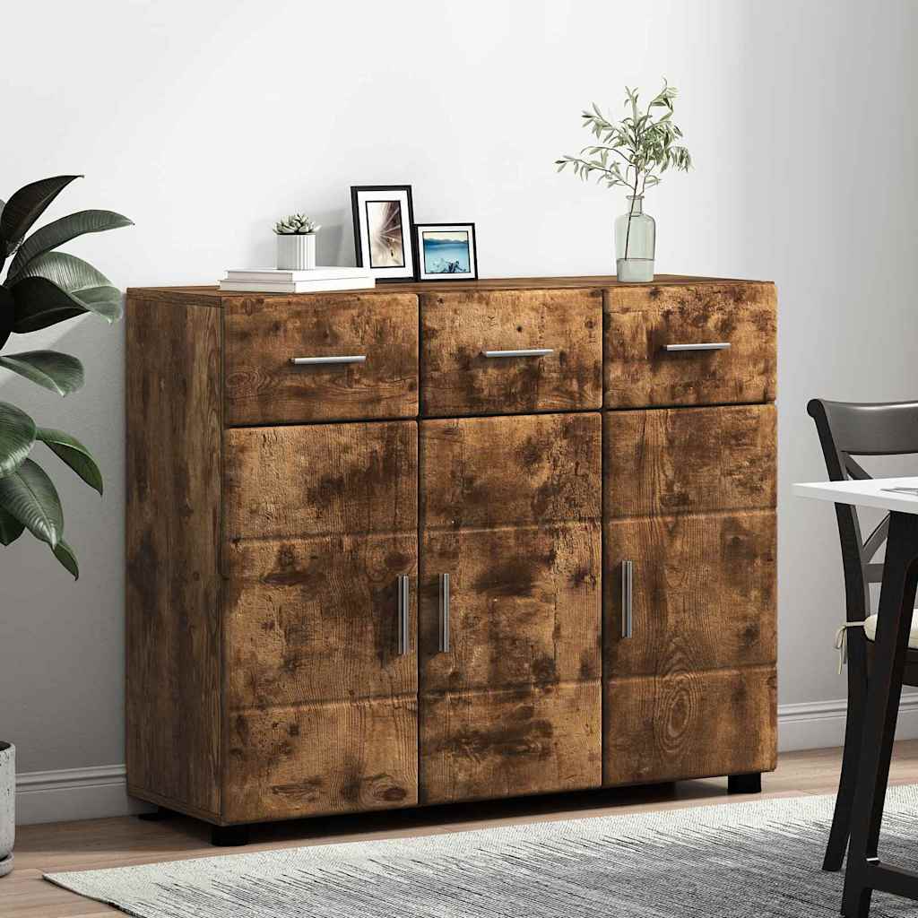 vidaXL Sideboard FLORIN 88.5 x 30.5 x 73 cm Smoked Oak Engineered Wood