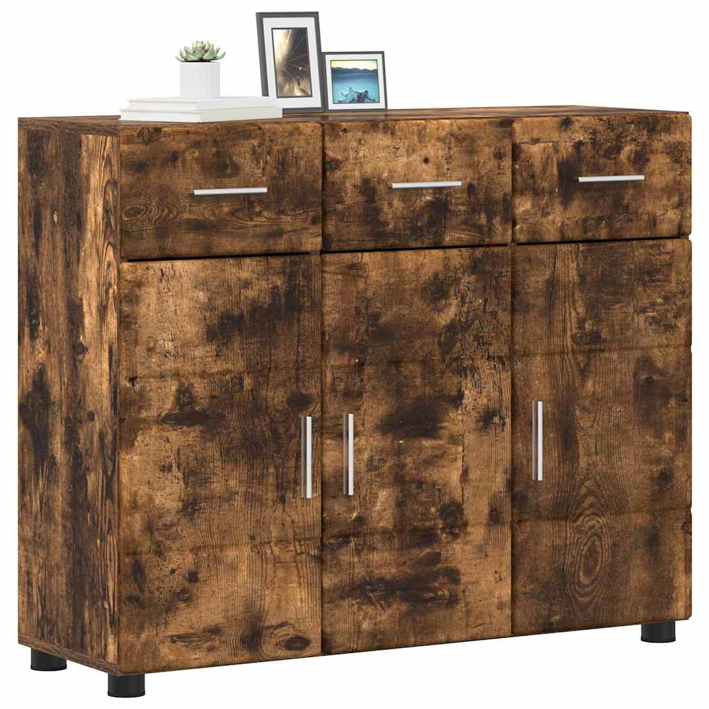 vidaXL Sideboard FLORIN 88.5 x 30.5 x 73 cm Smoked Oak Engineered Wood