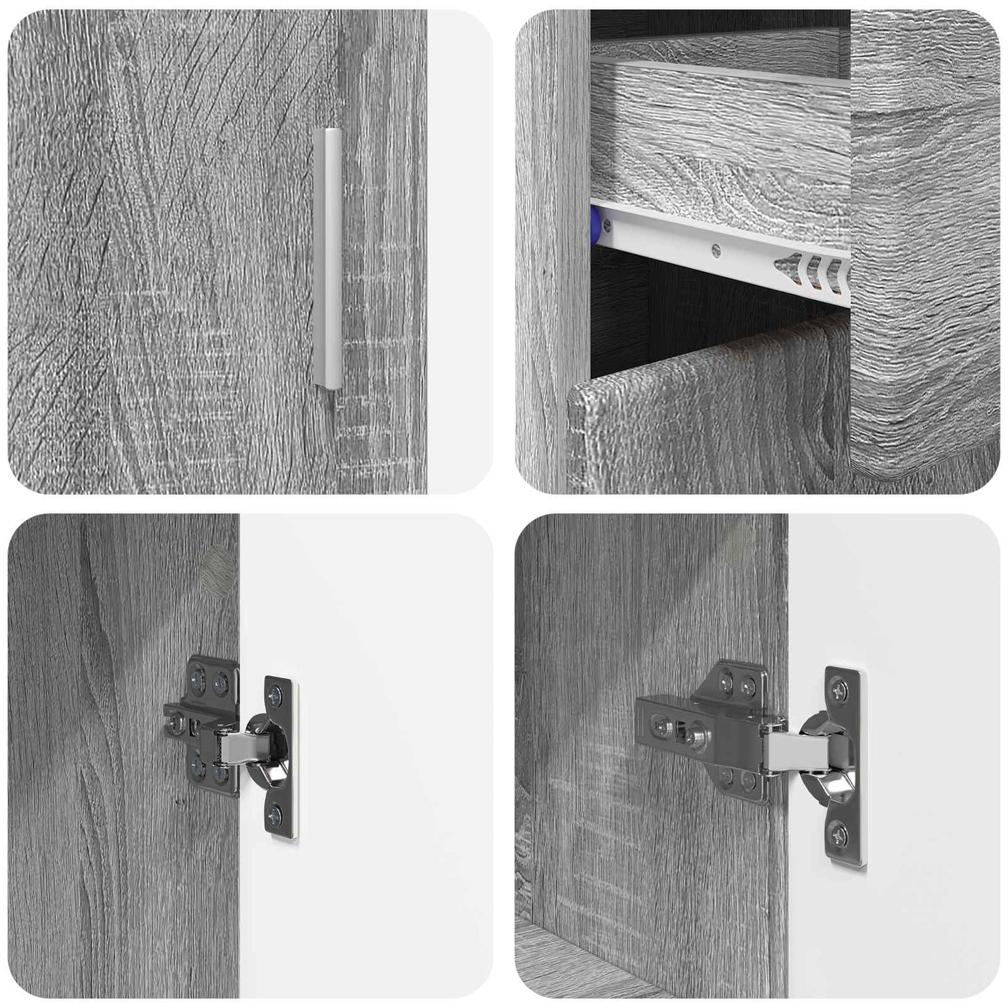 vidaXL Sideboard with Shelf FLORIN Grey Sonoma 88.5 x 30.5 x 73 cm