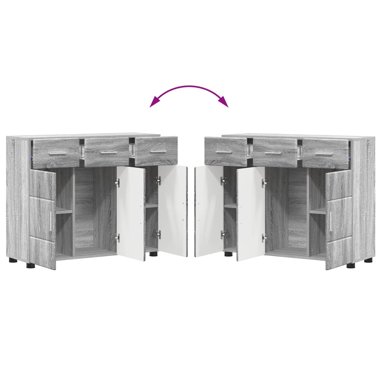 vidaXL Sideboard with Shelf FLORIN Grey Sonoma 88.5 x 30.5 x 73 cm