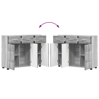 vidaXL Sideboard with Shelf FLORIN Grey Sonoma 88.5 x 30.5 x 73 cm