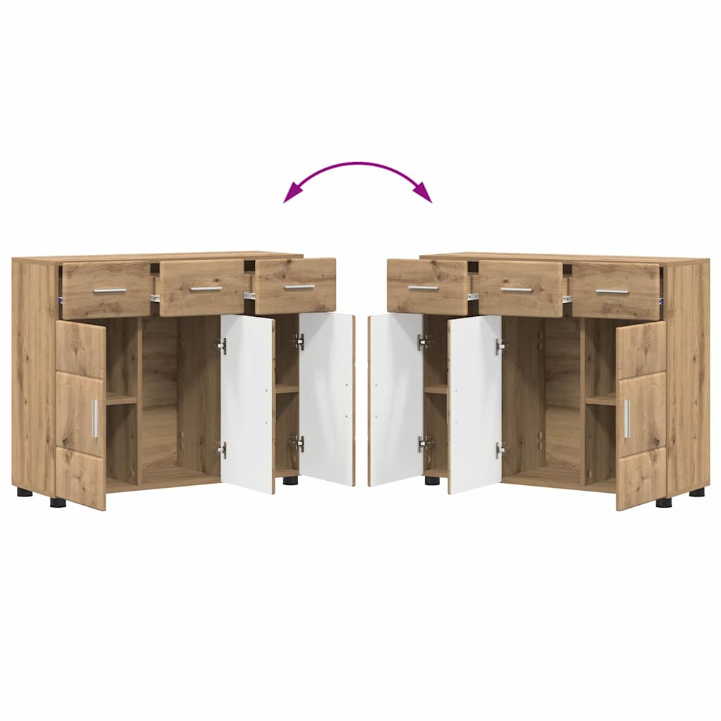 vidaXL Sideboard with Shelf FLORIN Artisan Oak 88.5 x 30.5 x 73 cm