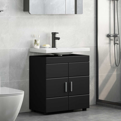 vidaXL Bathroom Cabinet Set TULUM Black 60 x 34 x 63 cm