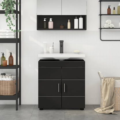 vidaXL Bathroom Cabinet Set TULUM Black 60 x 34 x 63 cm