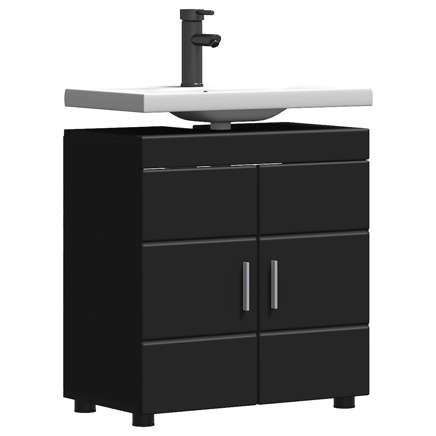 vidaXL Bathroom Cabinet Set TULUM Black 60 x 34 x 63 cm