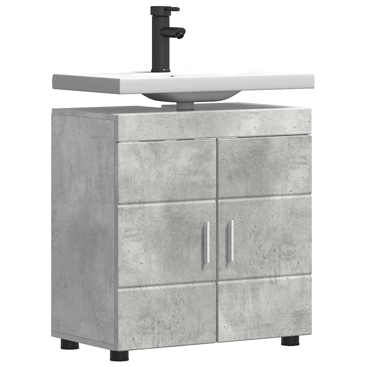 vidaXL Bathroom Cabinet Set TULUM Concrete Grey 60 x 34 x 63 cm