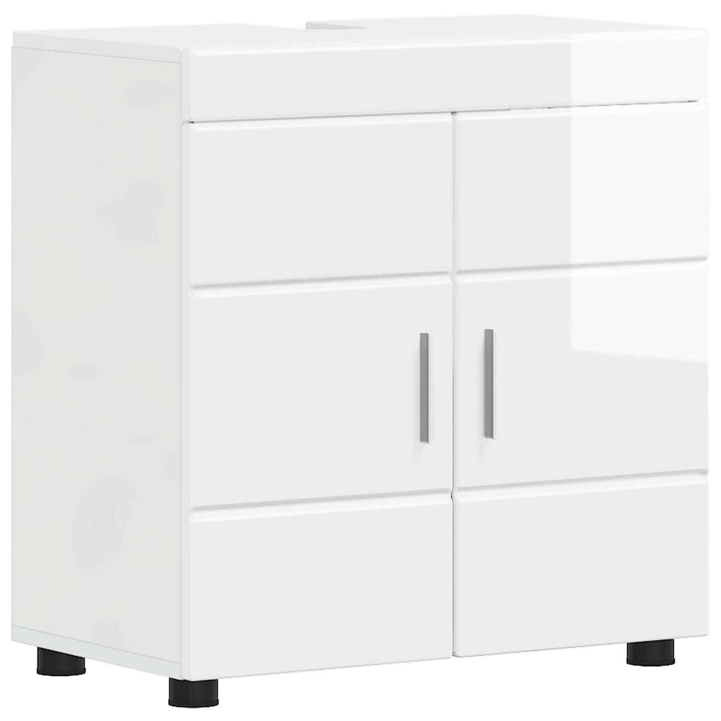 vidaXL Bathroom Cabinet Set TULUM High Gloss White 60 x 34 x 63 cm