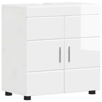 vidaXL Bathroom Cabinet Set TULUM High Gloss White 60 x 34 x 63 cm