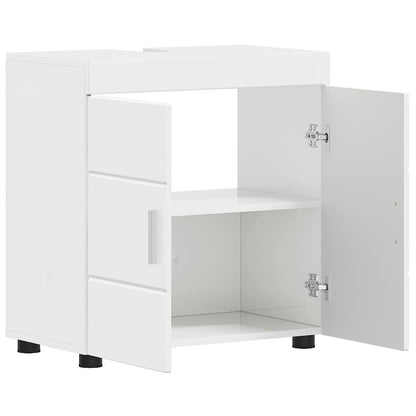 vidaXL Bathroom Cabinet Set TULUM High Gloss White 60 x 34 x 63 cm