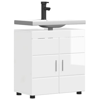 vidaXL Bathroom Cabinet Set TULUM High Gloss White 60 x 34 x 63 cm