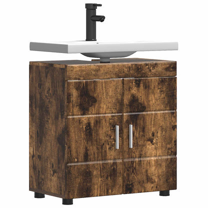 vidaXL Bathroom Cabinet Set TULUM Smoked Oak 60 x 34 x 63 cm
