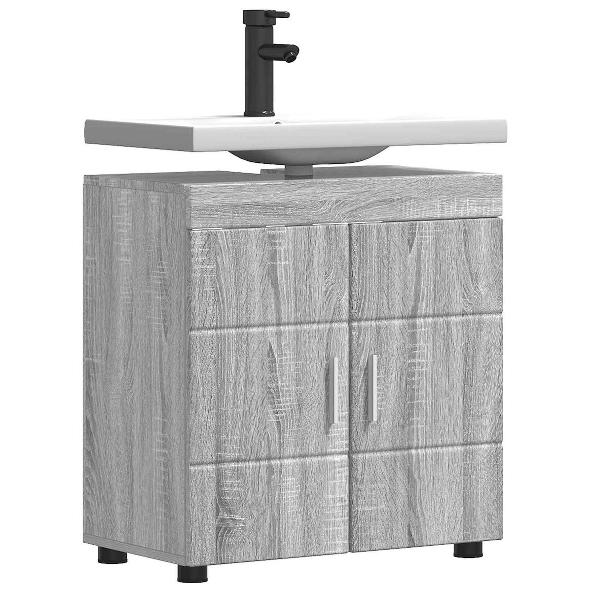 vidaXL Bathroom Cabinet Set TULUM Grey Sonoma 60 x 34 x 63 cm