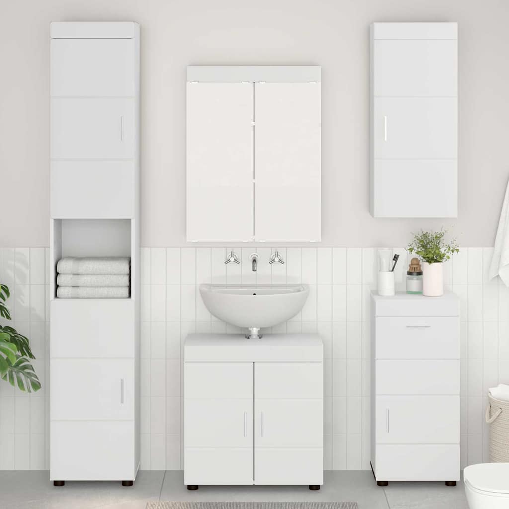 vidaXL Bathroom Wall Cabinet with Shelf TULUM White 37 x 24.5 x 86 cm