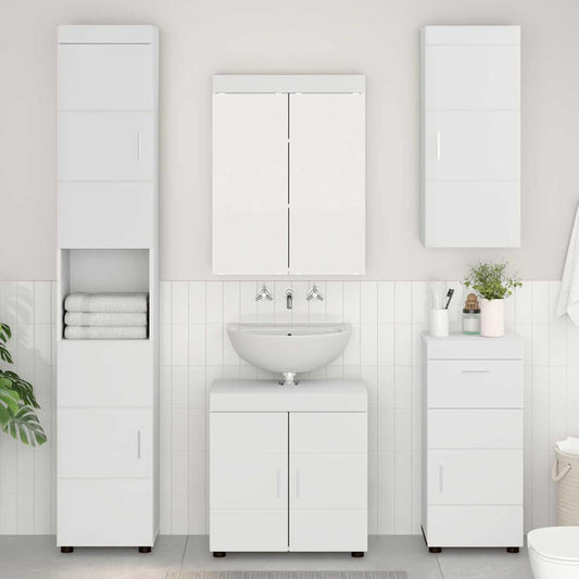 vidaXL Bathroom Wall Cabinet with Shelf TULUM White 37 x 24.5 x 86 cm