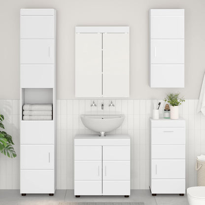 vidaXL Bathroom Wall Cabinet with Shelf TULUM White 37 x 24.5 x 86 cm