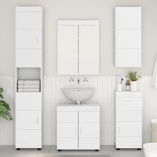 vidaXL Bathroom Wall Cabinet with Shelf TULUM White 37 x 24.5 x 86 cm