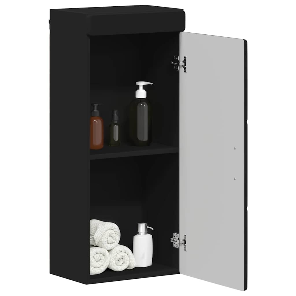 vidaXL Bathroom Wall Cabinet with Shelf TULUM Black 37 x 24.5 x 86 cm