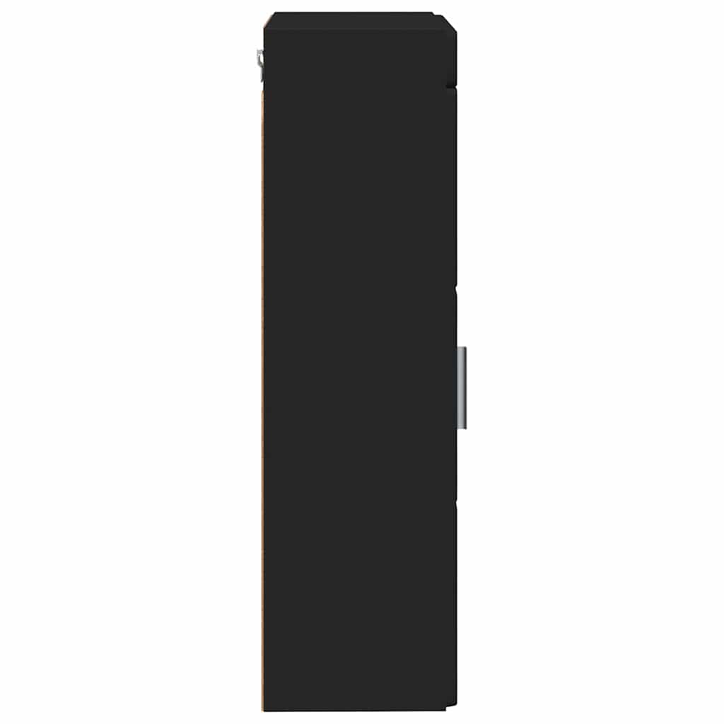 vidaXL Bathroom Wall Cabinet with Shelf TULUM Black 37 x 24.5 x 86 cm
