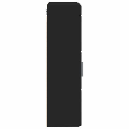 vidaXL Bathroom Wall Cabinet with Shelf TULUM Black 37 x 24.5 x 86 cm