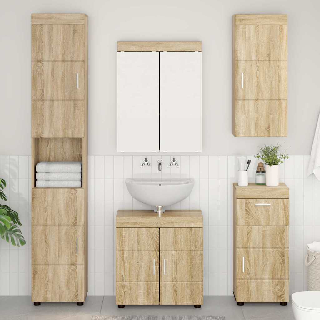 vidaXL Bathroom Wall Cabinet TULUM Sonoma Oak 37 x 24.5 x 86 cm