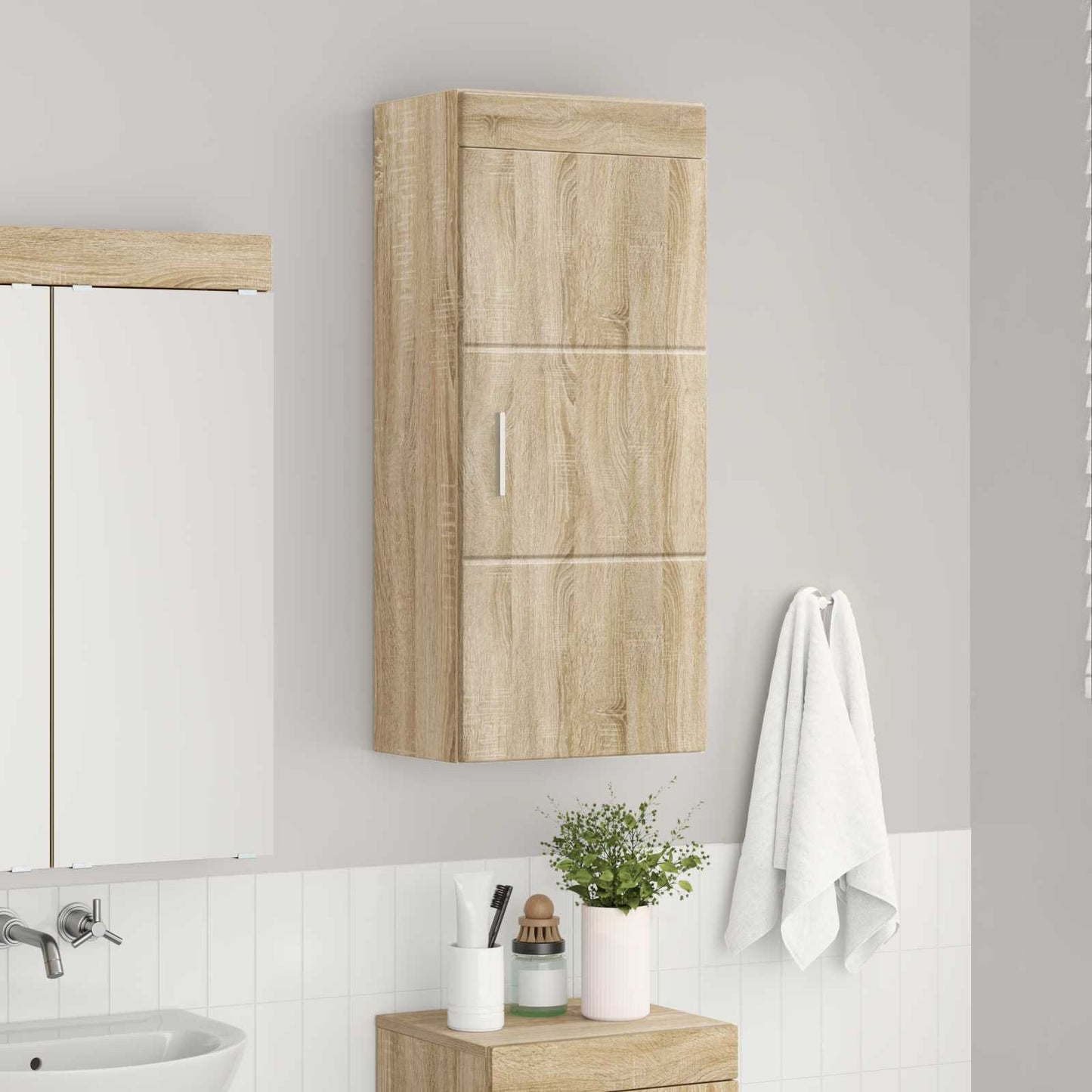 vidaXL Bathroom Wall Cabinet TULUM Sonoma Oak 37 x 24.5 x 86 cm