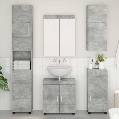 vidaXL Bathroom Wall Cabinet TULUM Concrete Grey 37 x 24.5 x 86 cm