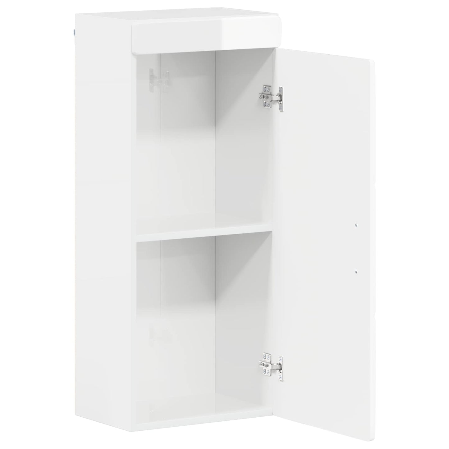 vidaXL Bathroom Wall Cabinet TULUM High Gloss White 37 x 24.5 x 86 cm