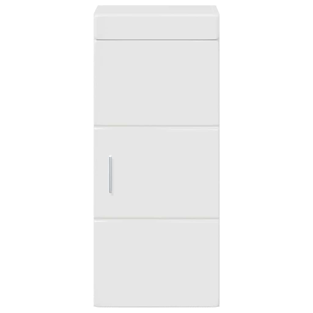 vidaXL Bathroom Wall Cabinet TULUM High Gloss White 37 x 24.5 x 86 cm