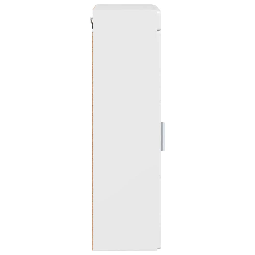 vidaXL Bathroom Wall Cabinet TULUM High Gloss White 37 x 24.5 x 86 cm