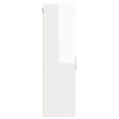 vidaXL Bathroom Wall Cabinet TULUM High Gloss White 37 x 24.5 x 86 cm
