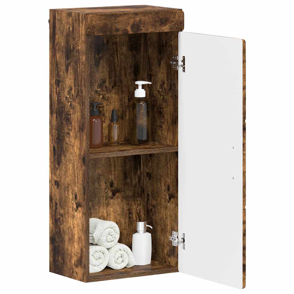 vidaXL Bathroom Wall Cabinet TULUM Smoked Oak 37 x 24.5 x 86 cm