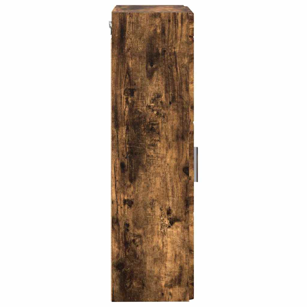 vidaXL Bathroom Wall Cabinet TULUM Smoked Oak 37 x 24.5 x 86 cm