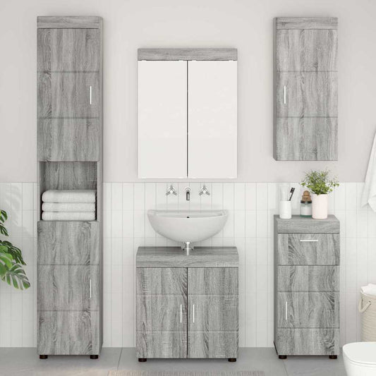 vidaXL Bathroom Wall Cabinet TULUM Grey Sonoma 37 x 24.5 x 86 cm