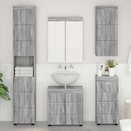 vidaXL Bathroom Wall Cabinet TULUM Grey Sonoma 37 x 24.5 x 86 cm