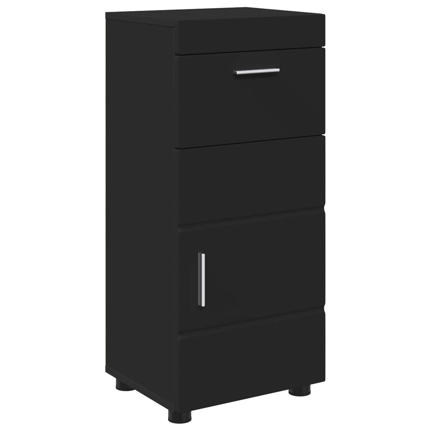 vidaXL Bathroom Cabinet Set with Drawer TULUM Black 37 x 31.5 x 82 cm