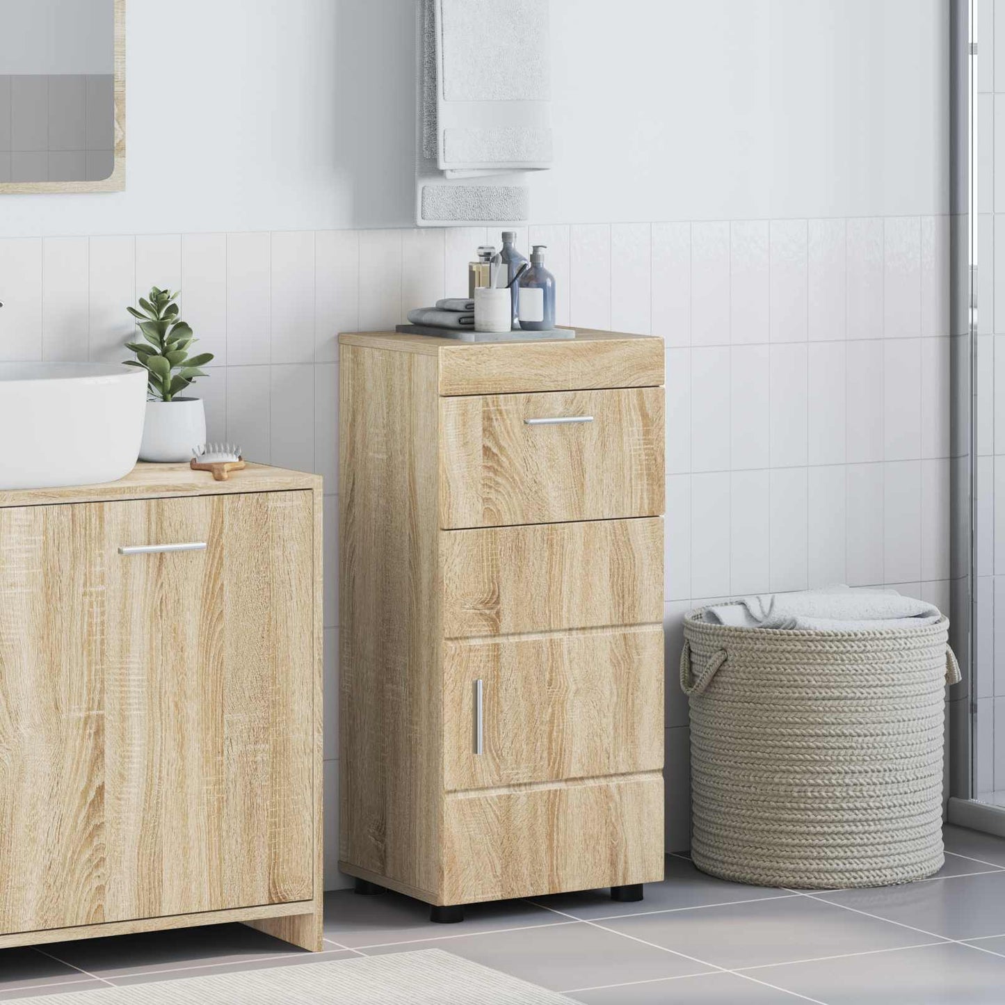vidaXL Bathroom Cabinet Set TULUM Sonoma Oak 37 x 31.5 x 82 cm