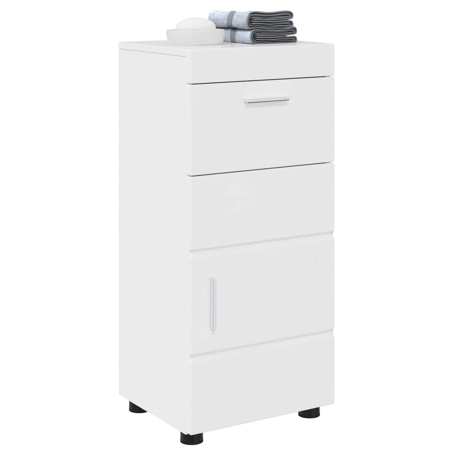vidaXL Bathroom Cabinet Set TULUM High Gloss White 37 x 31.5 x 82 cm