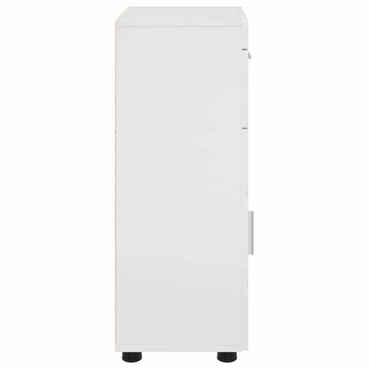 vidaXL Bathroom Cabinet Set TULUM High Gloss White 37 x 31.5 x 82 cm