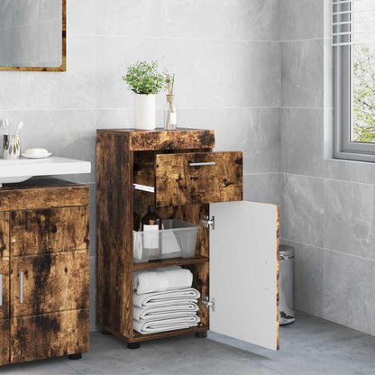 vidaXL Bathroom Cabinet Set TULUM Smoked Oak 37 x 31.5 x 82 cm