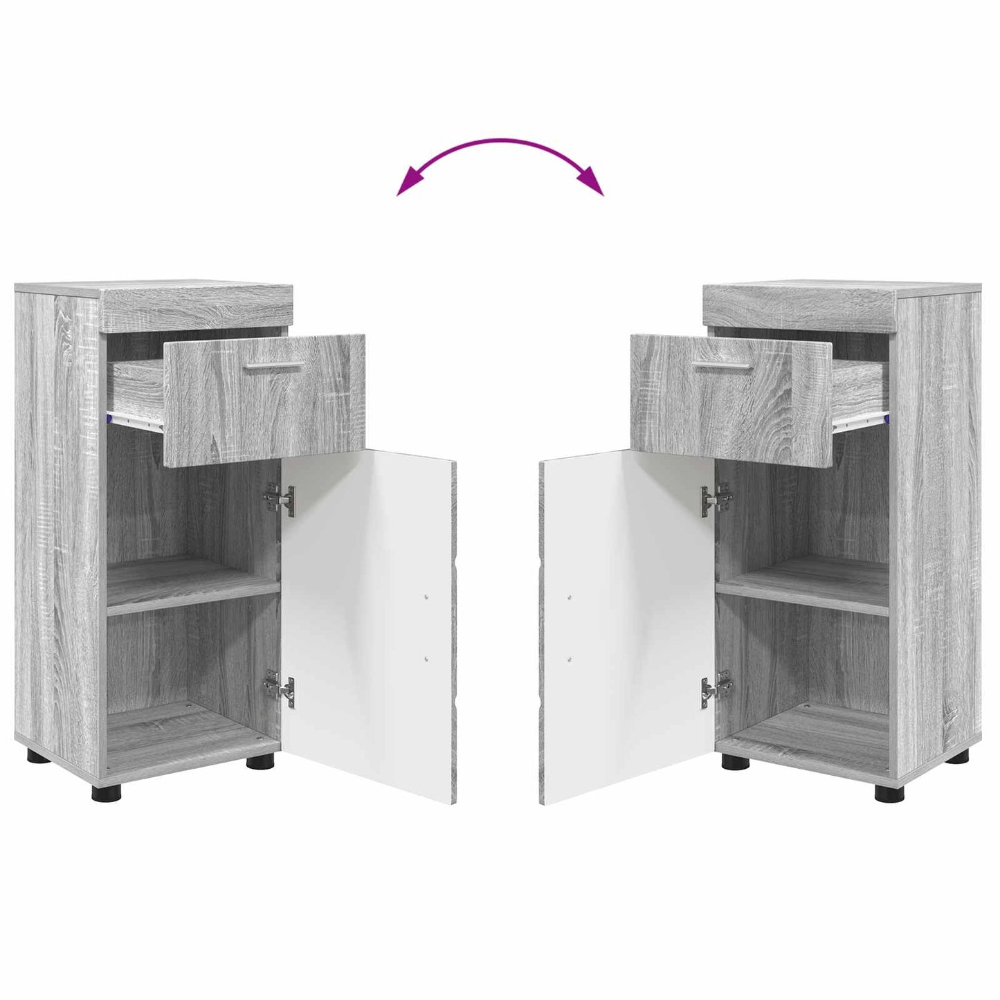 vidaXL Bathroom Cabinet Set TULUM Grey Sonoma 37 x 31.5 x 82 cm