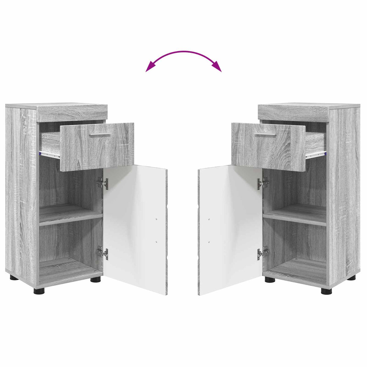 vidaXL Bathroom Cabinet Set TULUM Grey Sonoma 37 x 31.5 x 82 cm