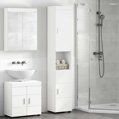 vidaXL Bathroom Cabinet Set TULUM White 37 x 31.5 x 203 cm