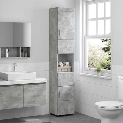 vidaXL Bathroom Cabinet Set TULUM Concrete Grey 37 x 31.5 x 203 cm