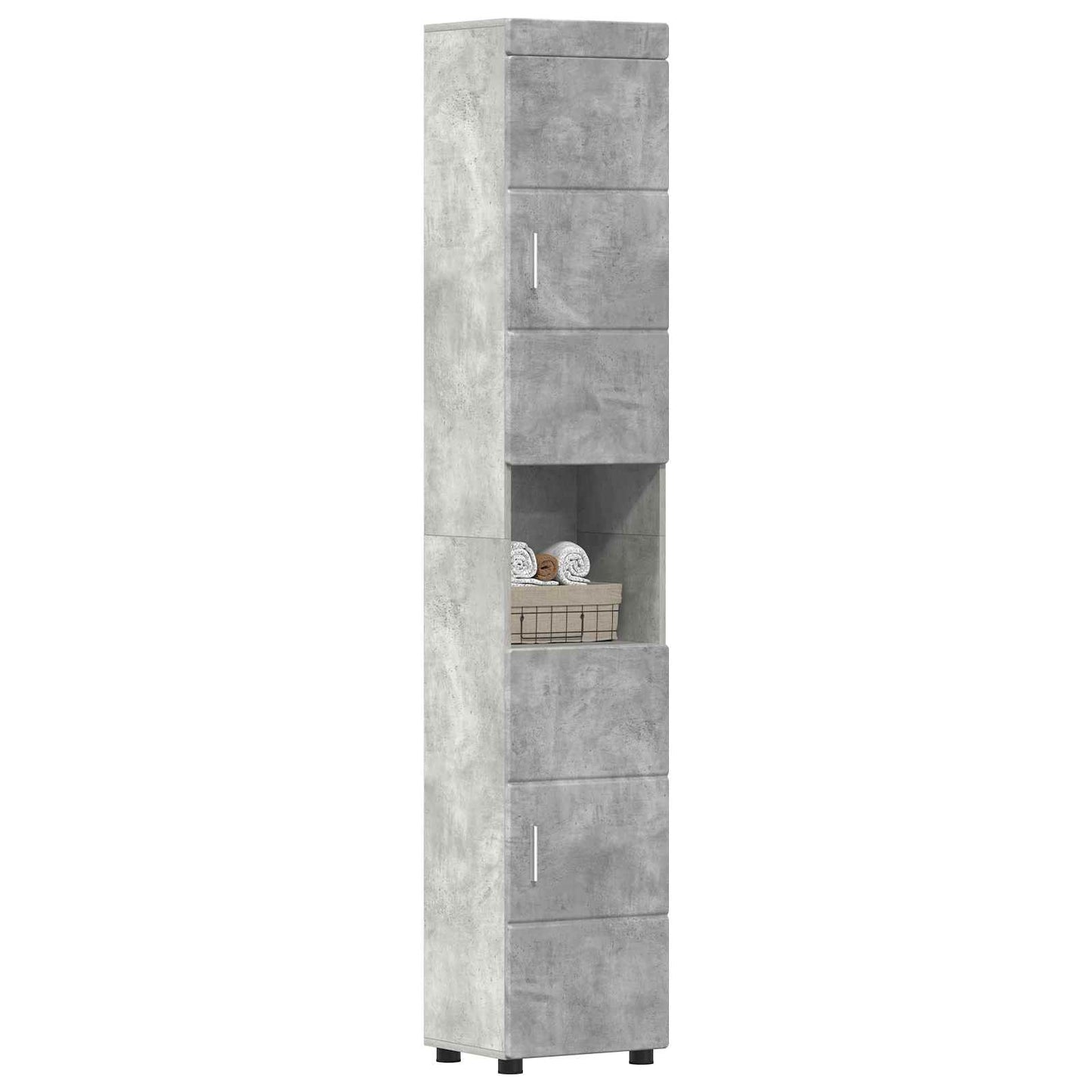 vidaXL Bathroom Cabinet Set TULUM Concrete Grey 37 x 31.5 x 203 cm