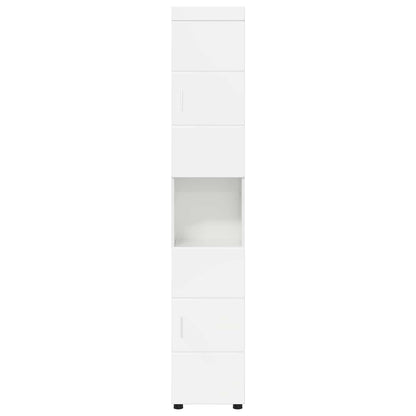 vidaXL Bathroom Cabinet Set TULUM High Gloss White 37 x 31.5 x 203 cm