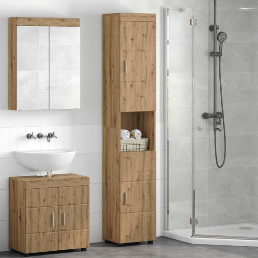vidaXL Bathroom Cabinet Set TULUM Artisan Oak 37 x 31.5 x 203 cm